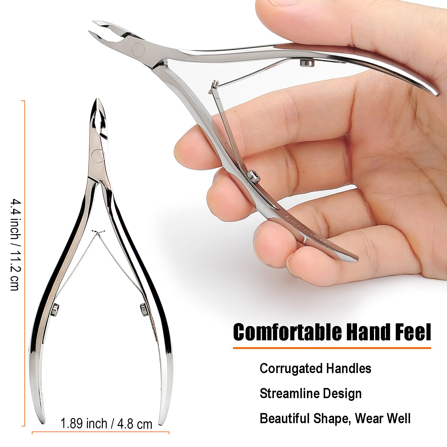 LePinko Salon-Quality Cuticle Trimmer with Pusher Set, 5mm Jaw