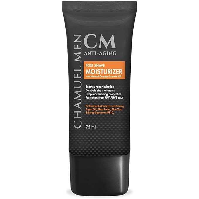 Mens Face Moisturizer Anti Aging - Aftershave for Men, Face Cream & Post Shave Lotion with Argan, Shea & Aloe - Daily Skin Care Balm for Dry, Oily & Sensitive Skin, 2.6 oz