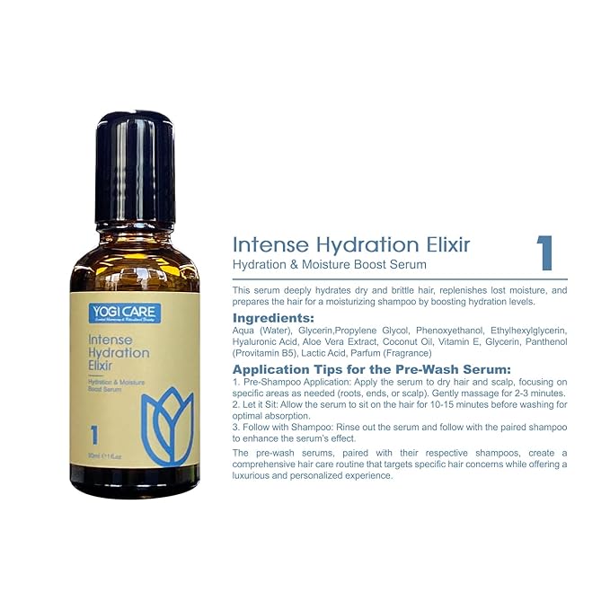 YOGI CARE Aroma Therapy Pre-Wash Hair Oil Serum 30ml / 1 Fl.oz (Hydration & Moisture)