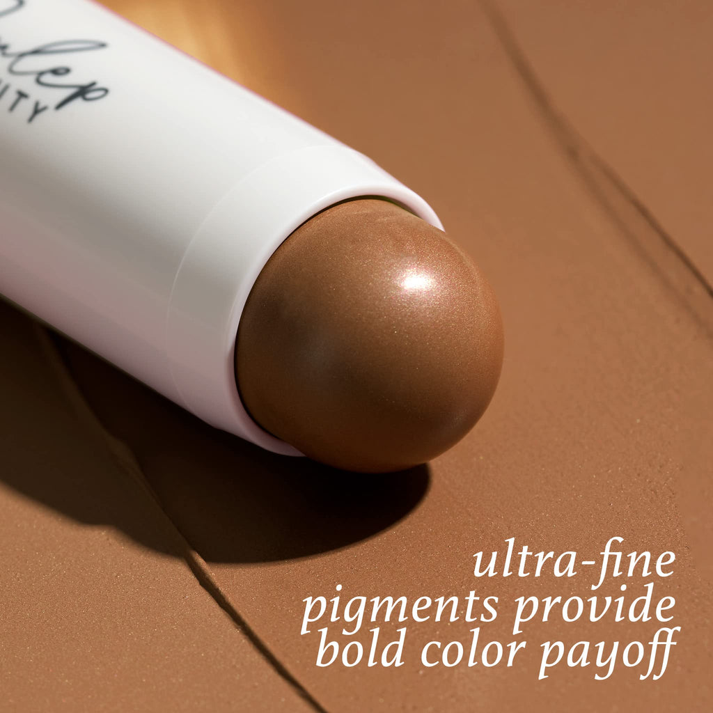 Skip The Brush Cream to Powder Bronzer Stick - Neutral Bronze - 2-in-1 Cream Bronzer and Contour Stick for the Face - Blendable, Buildable, No Brush Needed - Cruelty-Free, Dewy, All Skin Types