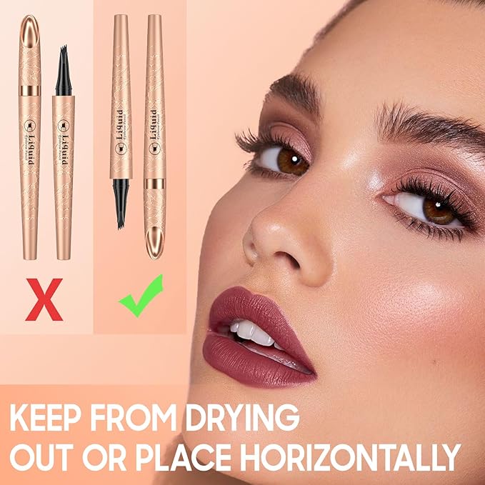 Upgraded 3D Liquid Eye Brow Microblading Pencil Waterproof (Dark Brown)