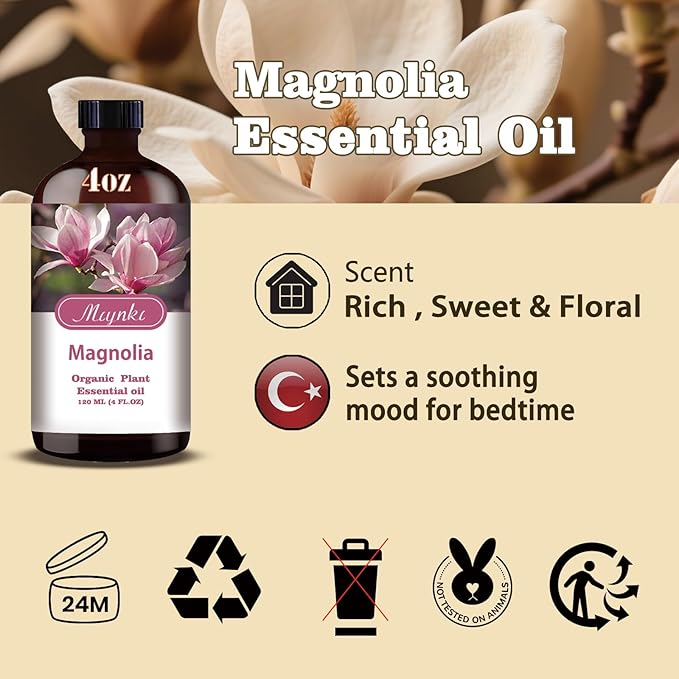 MLYNKL Magnolia Essential Oil,Magnolia Oil for Massage Home,4 fl oz