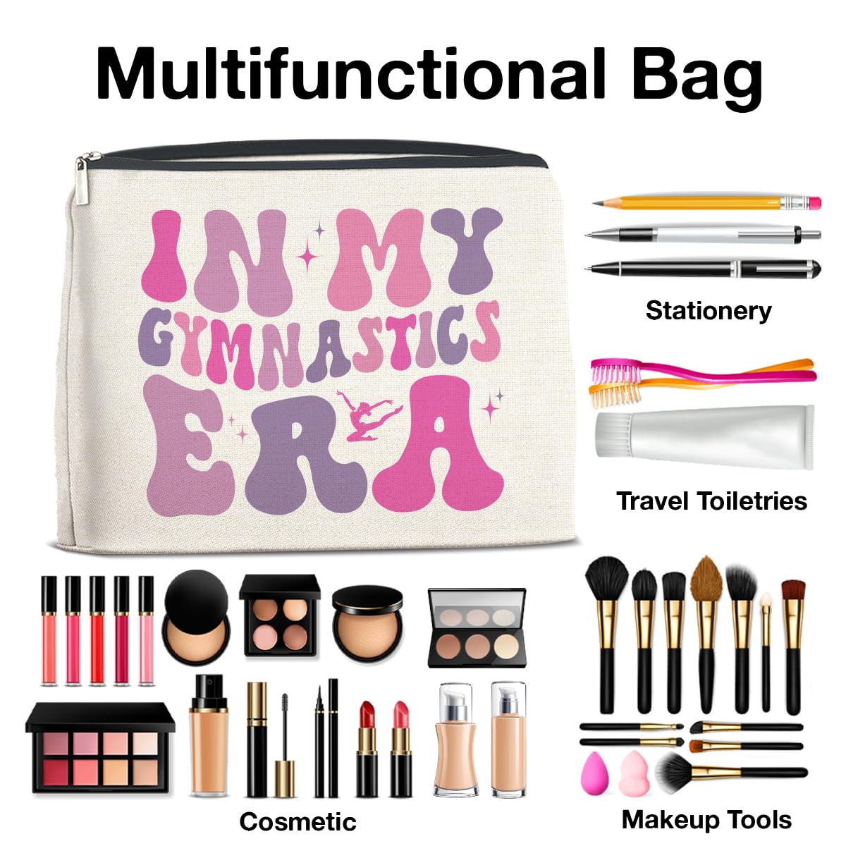 UPNEGE Gymnastics Gifts Funny Gymnast Makeup Bag for Women