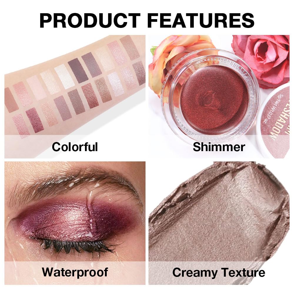 CAKAILA Single Cream Eye Shadow,Caramel Metallic Glitter Shimmer Natural Monochrome Eyeshadow Palette,Waterproof,Long Lasting Naturing-Looking,Vegan & Cruelty-Free,710