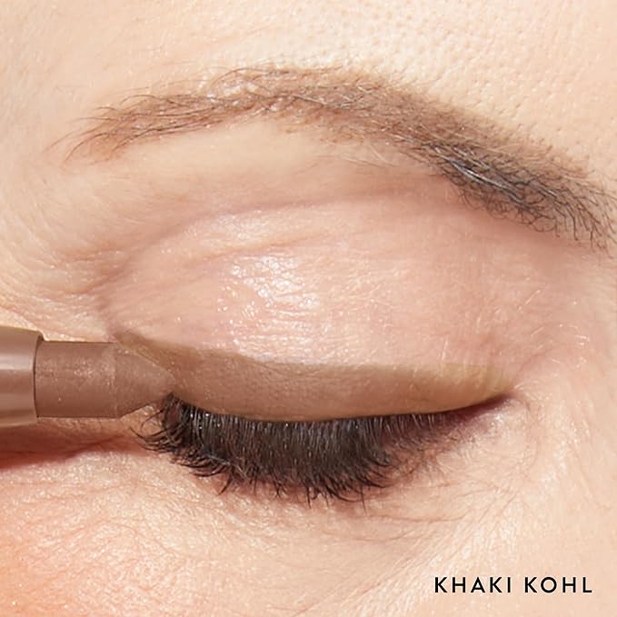 LAURA GELLER NEW YORK Kajal Longwear Kohl Eyeliner Pencil – Khaki – Smooth, Blendable Application, Long-Wearing, Non-Creasing – Infused with Caffeine & Vitamin E – Built-In Sharpener