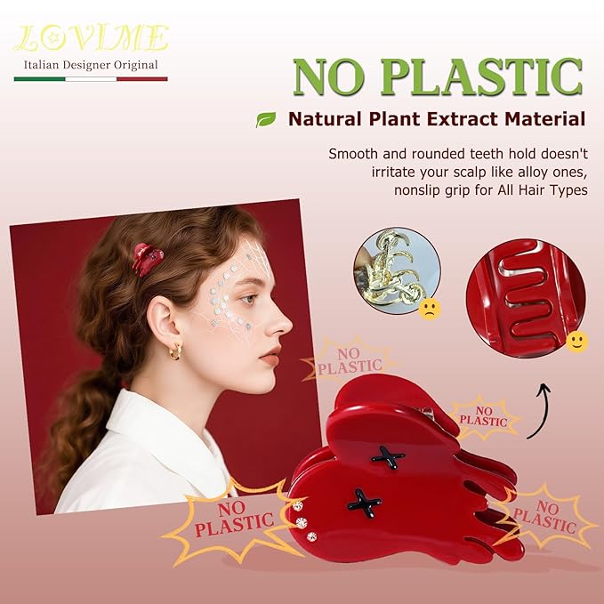 Halloween Hair Clips for Women Mini Cute Acetate Claws Heart & Capsules