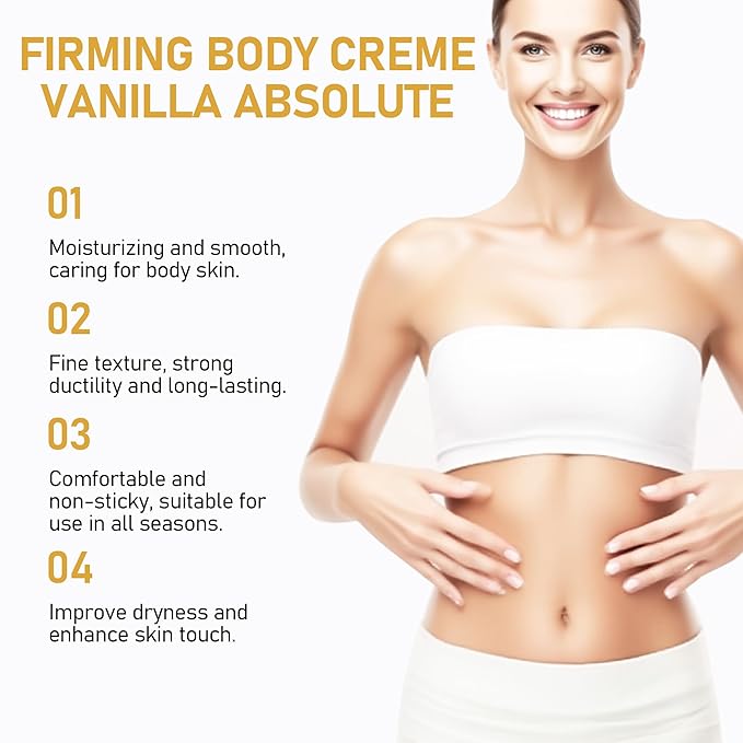 Oyshriola Champagne Body Firming Cream,Lift Body Creme,Skin Moisturizer Tightens,Anti Aging Firming Lotion,Hydrating Legs and Arms 8 Fl oz (1Pcs,Vanilla)