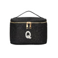 EURYNOME Makeup Bag with Custom Letter Q, Water-Resistant Travel Organizer Pouch, (8.3x5.1x5.1 Inch) Cosmetic Case for Women