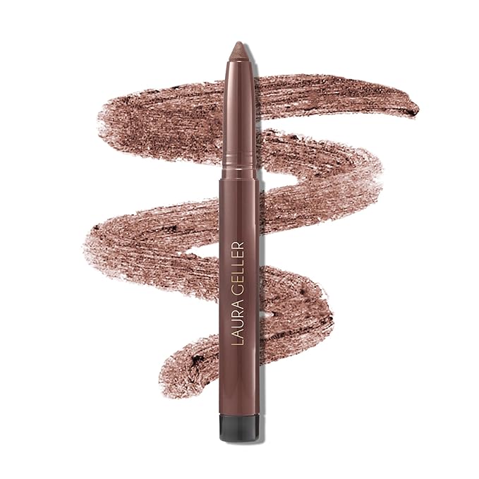 LAURA GELLER NEW YORK Kajal Longwear Kohl Eyeliner Pencil – Soft Slate – Smooth, Blendable Application, Long-Wearing, Non-Creasing – Infused with Caffeine & Vitamin E – Built-In Sharpener