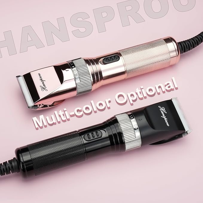 Hansprou Dog Clippers for Grooming,Upgraded 36V Heavy Duty Dog Clippers,Professional Pet Hair Trimmer for Thick Coat,Corded Pet Clipper with Guard Combs Brush