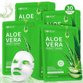 30 Pack Aloe Vera Hydrating Face Masks Skincare, Moisturizing & Soothing