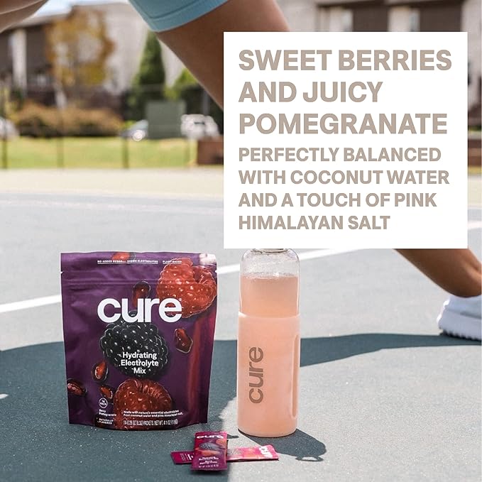Cure Hydration - Electrolyte Drink Powder Berry Pomegranate 14 Packets