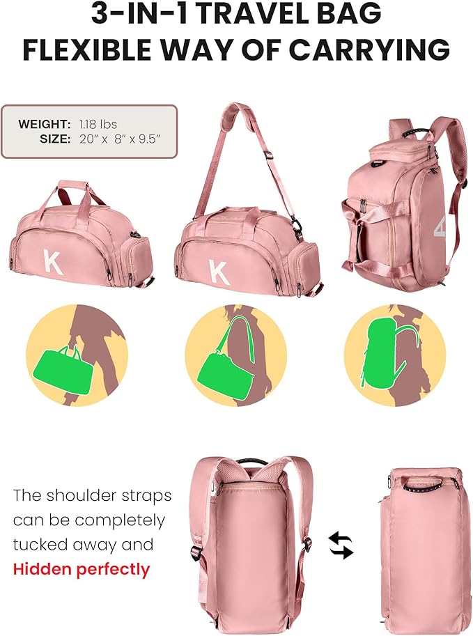 Vogewood Gifts for 11 Year Old Girl, Initial Gym Bag Dance Bag for Girls