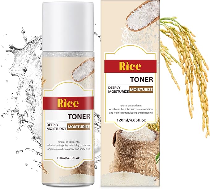 AOPEIBOTO Rice Toner, Hydrating Toner for Face, Facial Toner for Women, Moisturizing, Nourishing, Skin Care for All Skin Types, 4.06fl.oz/120ml