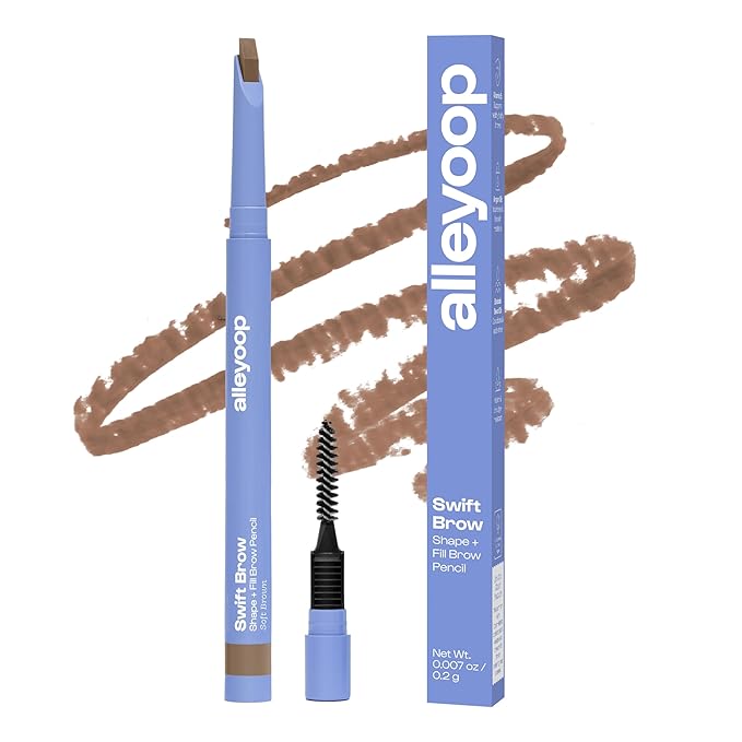Alleyoop Eyebrow Pencil Swift Brow with Sharpener, Matte Finish, Soft Brown