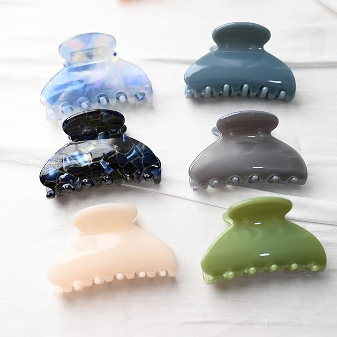Prettyou Handmade Celluloid Acetate French Design Barrettes Tortoise Shell Claws Hair Claw Luxury Fashion Accessories Hair Clip for Women (mist blue)