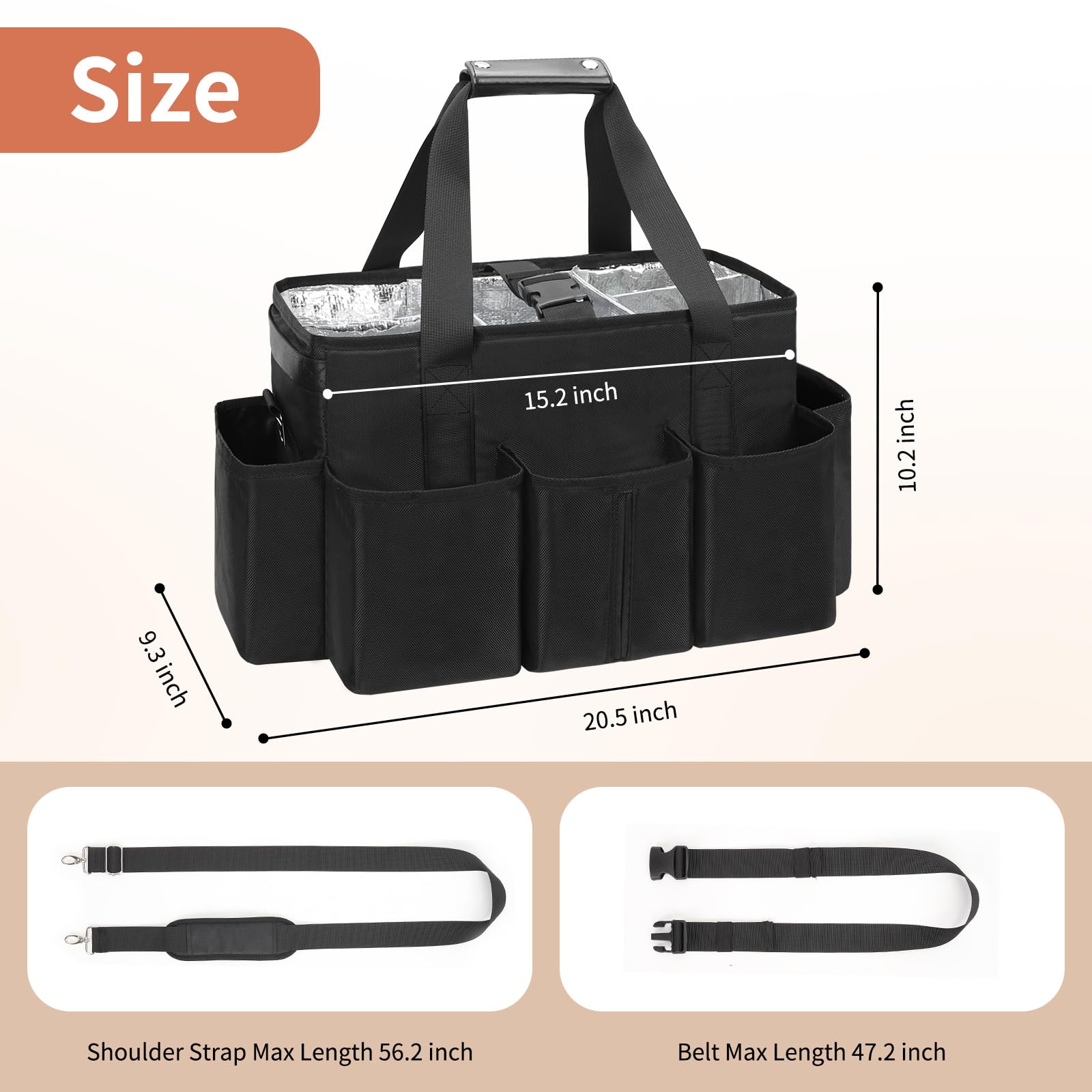 onemoky Hairstylist Traveling Bag, Extra Large Hair Tools Travel Bag, Hair Tool Organizer with Adjustable Dividers and Multi Pockets, Professional Makeup Artist Bag, Hairstylist Must Have
