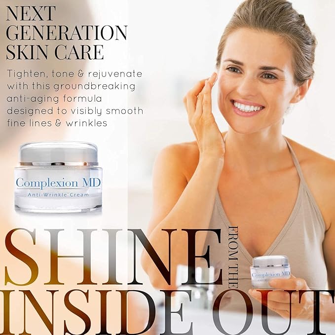 Aquallure Antioxidant Rescue Cream and Complexion MD Advanced Anti-Wrinkle Cream – Clinically Tested Multi-Peptide with Hyaluronic Acid – Face Moisturizer – Hypoallergenic for All Skin Types – 1 Oz (2 items)
