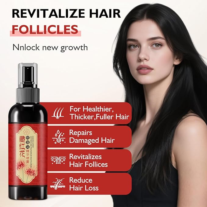 Hgkvnul Saffron Hair Spray, Saffron Essence Spray for Hair Care, Nourishing Hair Care, Anti-Loss Root Strengthening, Improve Dryness and Frizz, Leaving Hairs Shiny Non-Frizzy (2 PCS)
