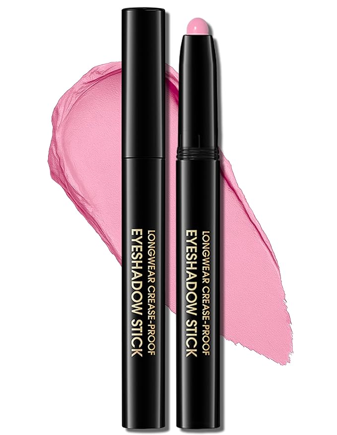 Erinde Waterproof Cream Eyeshadow Stick, Bright Pink Matte Eye Shadow Sticks, Cream to Powder Eyeshadow Crayon, Buildable & Blendable Long-Lasting Eye Shadow Stick, Vegan & Cruelty-Free, 05