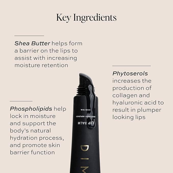 DIME Beauty Lip Balm - Hydrating Clear Lip Balm with Shea Butter, Meadowfoam Seed Oil & Phytosterols, Anti-Aging Lip Treatment for Dry Lips, 0.5 oz / 15 ml