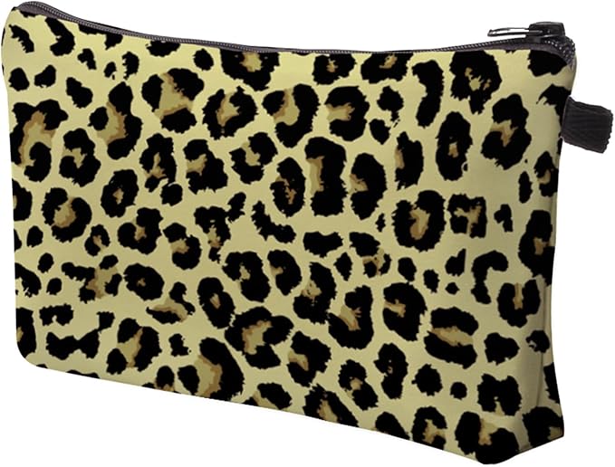 Aiphamy Cute Travel Makeup Bag Cosmetic Bag Small Pouch Gift for Women (Leopard Print)