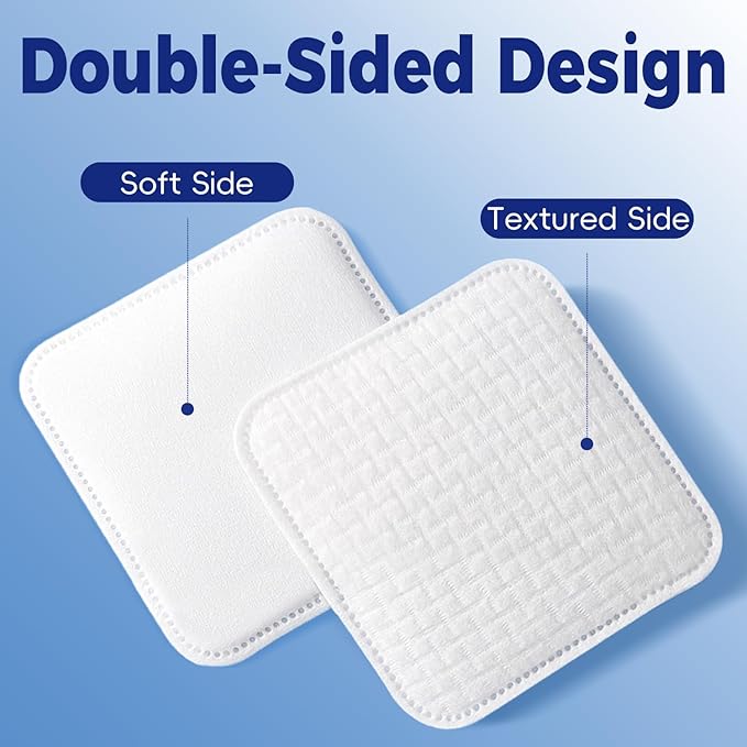 Premium Natural Plant Cotton Pads(100 Count),Soft & Lint-Free Upgraded Edge Stitching Design Cotton Rounds for Face,Unique Three-Layer Structure, Ultra-Absorbent Makeup Remover Pads,for All Skin Types