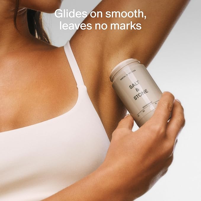 Salt & Stone Aluminum-Free Deodorant, Women & Men Black Rose & Oud 2.6 oz