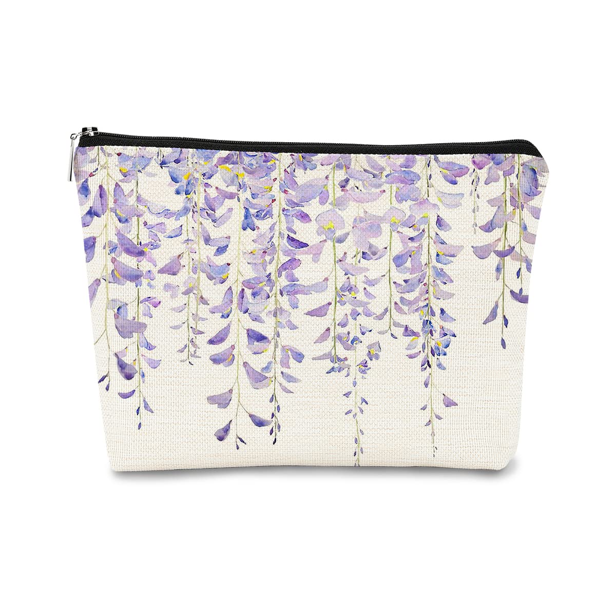 Watercolor Lavender Flowers Makeup Bag,Spring Summer Flower Cosmetic Bag Best Gift Idea for Teen Girls Women,Birthday Christmas Gifts for Girls Women Daughter Sister