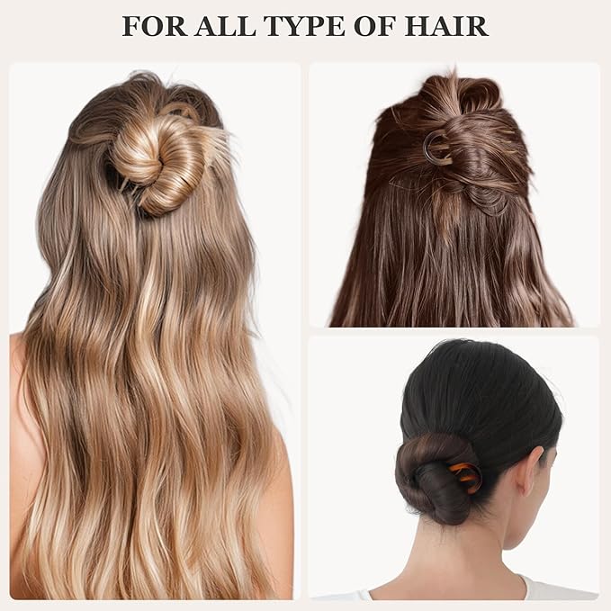 Sunolga 6PCS French Hair Pins for Women, French Pins Hair, 3.94" Large Hair Styling Pins for Thin Thick Hair, Unique 6 Internal Forks Teeth Hair Sticks Hairpin Amber