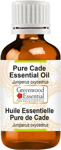 Greenwood Essential Cade Essential Oil (Juniperus oxycedrus) Pure | Non-Sticky | Non-Greasy | Lightweight | Men & Women | All Skin Types | Steam Distilled 30ml (1 oz)