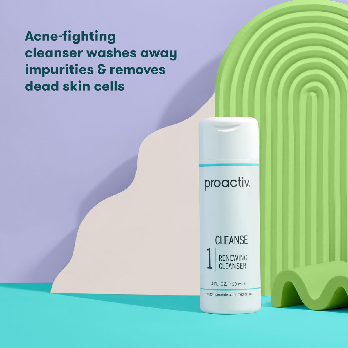 Proactiv Acne Cleanser - Benzoyl Peroxide Face Wash and Acne Treatment - Daily Facial Cleanser and Hyularonic Acid Moisturizer with Exfoliating Beads - 60 Day Supply, 4 Fl Oz