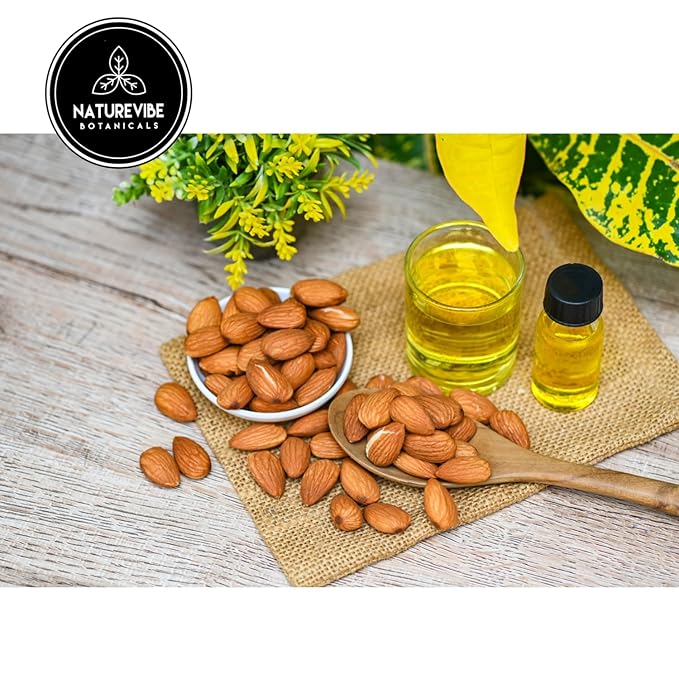 Naturevibe Botanicals Sweet Almond Oil 32 Ounces | 100% Pure and Natural Unrefined Cold Pressed Carrier Oil | Great for Skin Care and Hair Care