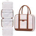 Bosidu Toiletry Bag for Women Hanging Travel Toiletry Bag with Hook,Water-resistant Makeup Cosmetic Bag Travel Organizer for Toiletries, Accessories P-Beige
