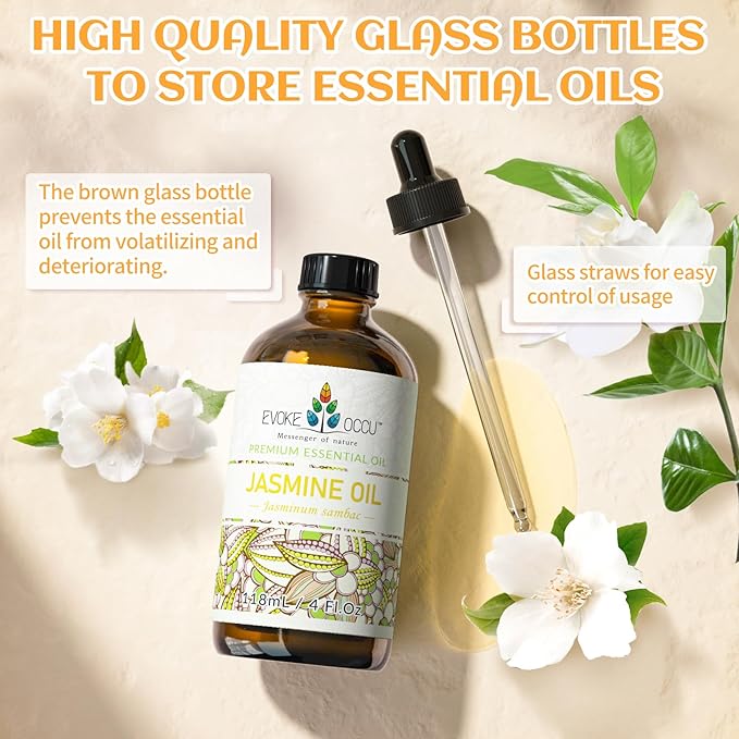 EVOKE OCCU Jasmine Essential Oil for Diffuser, Cleaning & Air Freshening
