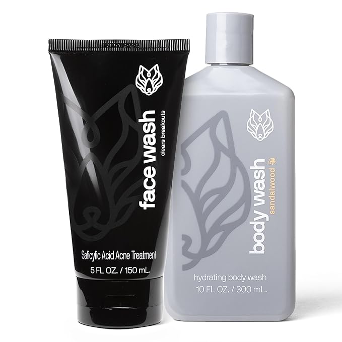 Black Wolf Moisturizing Body Wash & Charcoal Face Wash Skin Care Set