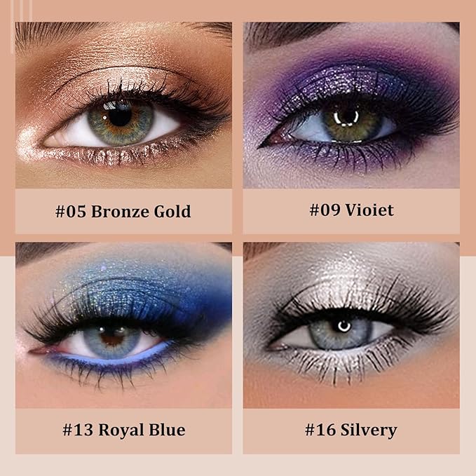 MooGlamor Colorful Shimmer Eyeshadow Eye Shadow Sticks Set (Type A 8 Pcs)