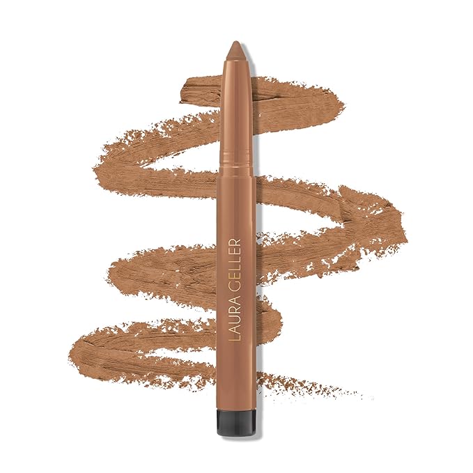 LAURA GELLER NEW YORK Kajal Longwear Kohl Eyeliner Pencil – Khaki – Smooth, Blendable Application, Long-Wearing, Non-Creasing – Infused with Caffeine & Vitamin E – Built-In Sharpener