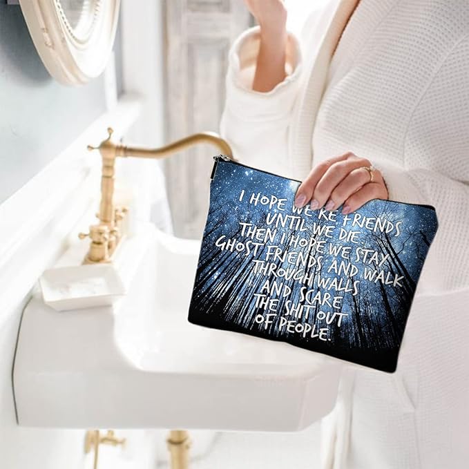 Givotin Cute Makeup Bag for Purse Canvas Waterproof Funny Cosmetic Bags for Women Zipper Travel Toiletry Pouch-Friend Gifts Makeup Bags