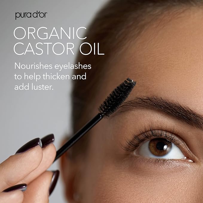 PURA D'OR Organic Castor Oil – Pure Cold-Pressed, Hexane-Free, USDA Certified - Hair, Lashes, Brows, Scalp, Skin: Supporting Softness, Strength, Hydration, Shine & Radiance 4 Oz - Ayurvedic Hair Care