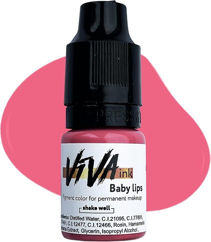 VIVA INK Lip Pigment – Baby Lips – Permanent Lip Makeup – Microblading Ink for Durable and Colorful Lips – Long Lasting Color Lip Cosmetics (0.2 oz)