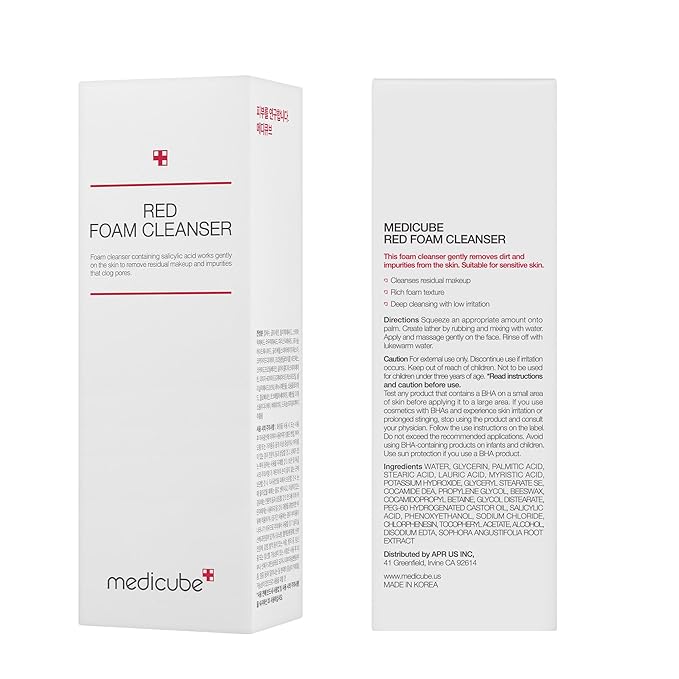 medicube Facial Cleanser Red Foam Cleanser, 4.05 oz