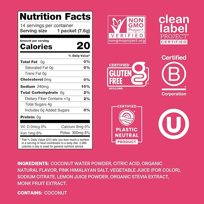 Cure Hydration - Electrolyte Drink Powder Tropical Punch 14 Packets