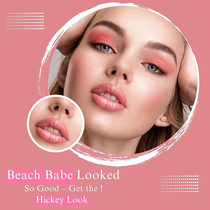 Hickey Refillable Pendant Lipstick, Beach Babe[Coral] – Wearable Satin Lip Color on a Chain, Refillable Clean Beauty, Full Lipstick Included