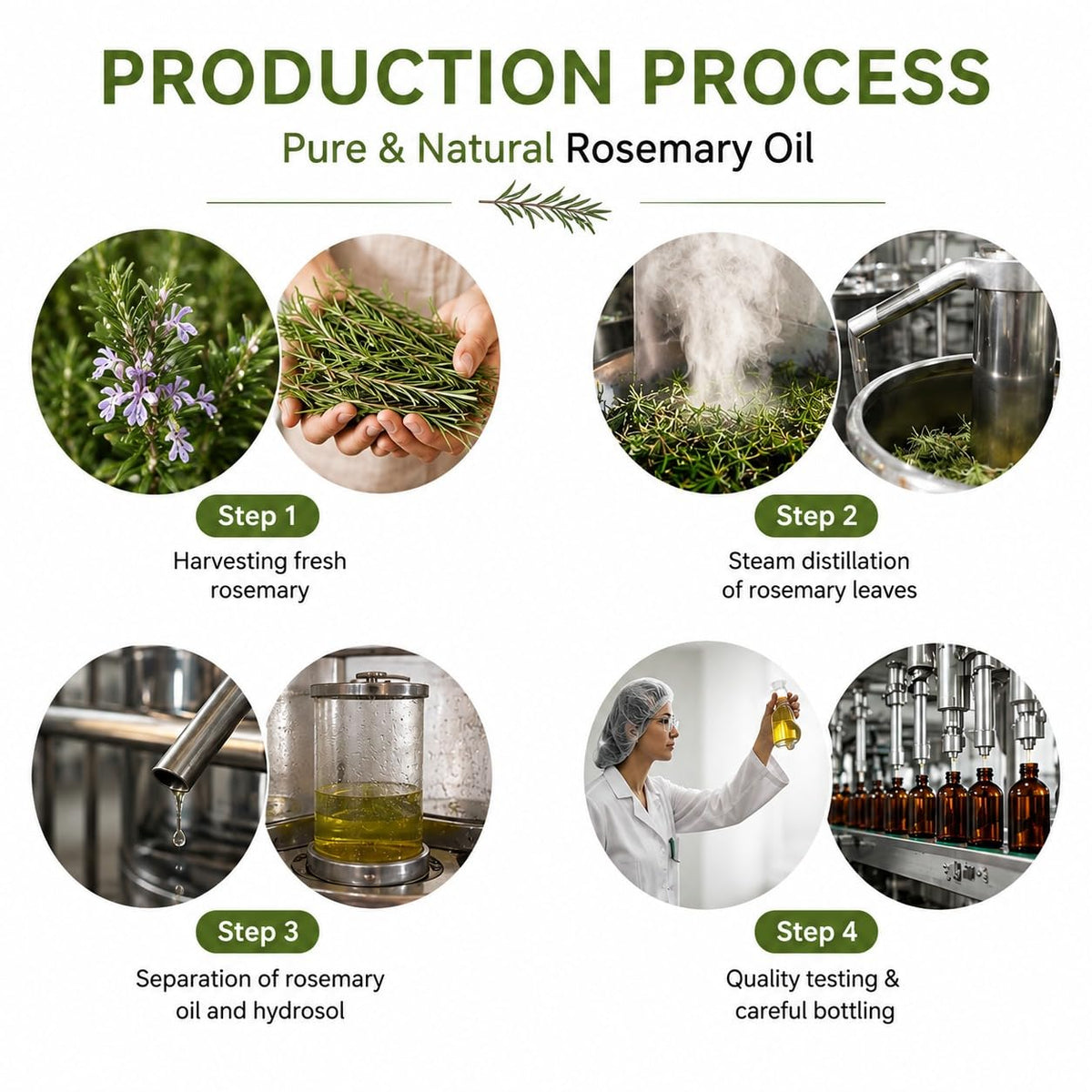 AVD ORGANICS Rosemary Oil for Hair Growth & scalp | Infused with Biotin | Hair Strengthening, Nourishing and Volumizing | infused with Jojoba & Castor Oil | NON - GMO 120ml