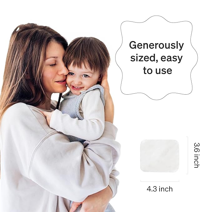 Baby Cotton Pads by LoveNoobs, 60 Ct Organic Cotton Squares, XL Lint-Free