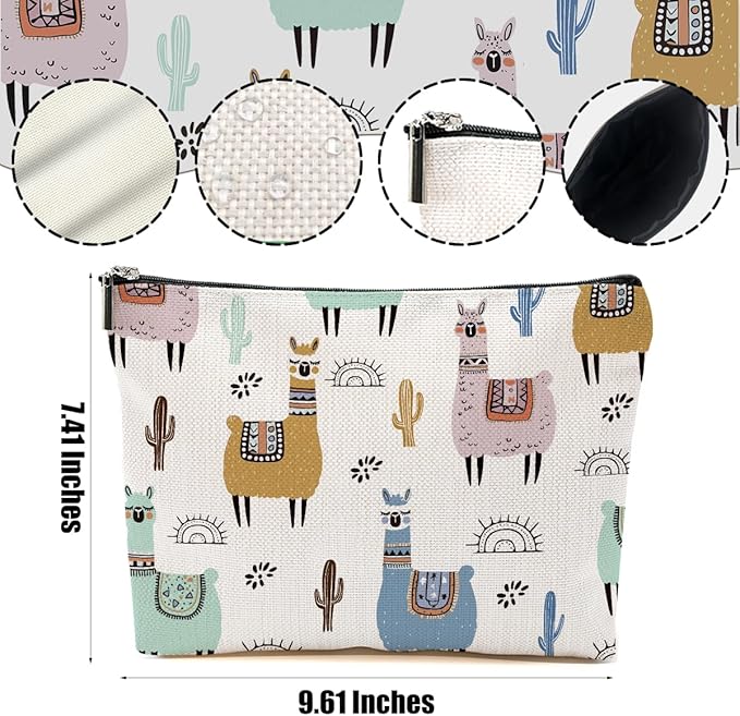 Llama Gifts Makeup Bag Cute Alpaca Cosmetic Bag Alpaca Llama Themed Gifts