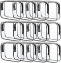 Eilyliafe 12 Pcs Clear Cosmetic Bag PVC Waterproof Zippered Clear Toiletry Carry Pouch Cosmetic Makeup Bag for Women Men Vinyl Plastic Organizer Case for Vacation Bathroom (Large, Black)
