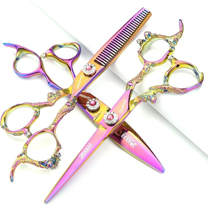 5.5/6 /7 Inch Japanese Hair Scissors Barber Scissors Set (6 inch 3pc)