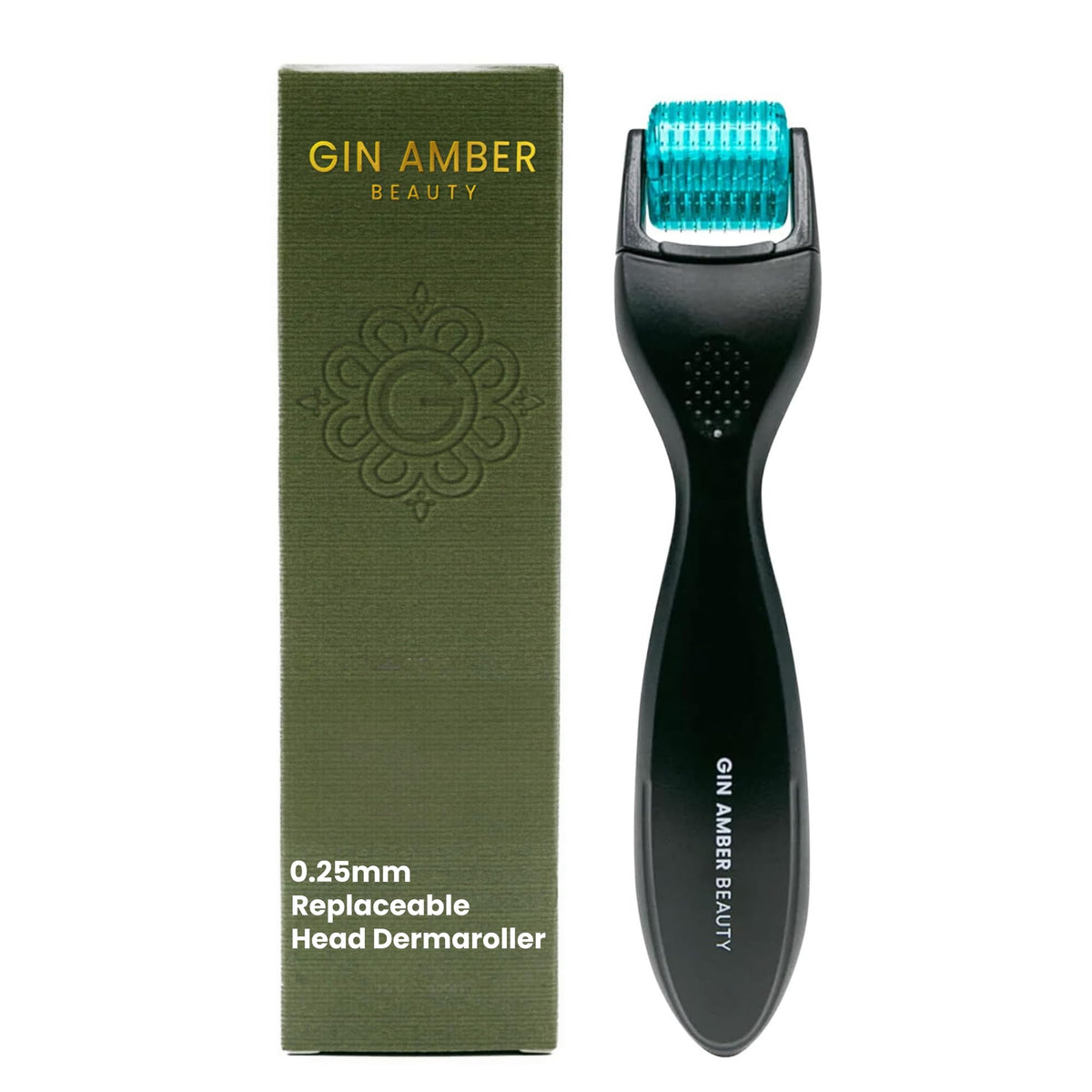 Gin Amber Beauty Derma Roller - Individual Needles, Face & Scalp, 0.25 mm